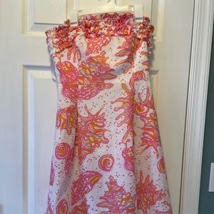 Lily Pulitzer Strapless Conched Out Dress Size 6